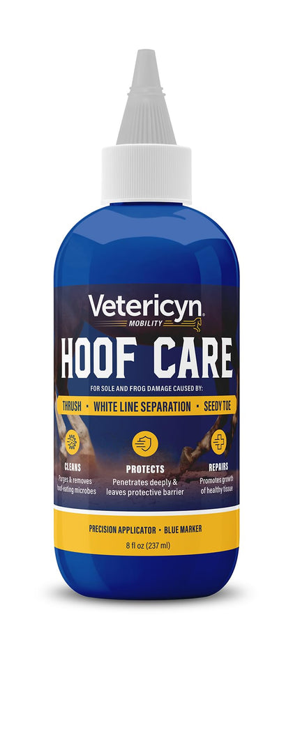 Vetericyn Equine Hoof Care for Sole and Frog Damage Caused by Thrush, White Line Separation, and Seedy Toe - 8 Ounces