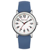 GOLDEN HOUR Waterproof Nurse Watch, 38mm, 24-hour Luminous Dial, Red Second Hand, Silicone Band, Navy Blue