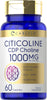 Carlyle Citicoline CDP Choline 1000mg | 60 Capsules | Non-GMO, Gluten Free Supplement