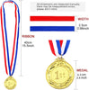 Swpeet 3PCS Metal Award Medals with Neck Ribbon, Olympic Style Winner Medals Gold Silver Brone Medals 1st 2nd 3rd Place Medals for Sports, Competitions, Party