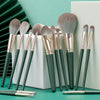 14 Piece Makeup Brush Set, Premium Wood and Cruelty-Free Synthetic Fiber Makeup Brushes in Sage Green?Package C?