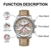 NAVIFORCE Fashion Big Face Watches for Men Analog Auto Date Leather Strap Military Sports Waterproof Luminous Quartz Wristwatch