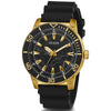 GUESS US Men's Gold-Tone and Black Silicone Analog Watch, One, Multicoloured, GW0420G2