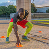 Speed Training Hurdles Set - Agility Footwork Training and Speed Hurdles Ladder, 4 Adjustable Training Hurdle, 20ft Agility Ladder Set with 12 Rungs, 1 Running Parachute and Footwork Drills Equipment