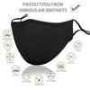 YYTDAISHU 6 Pack Black Reusable Breathable Cloth Face Protection, Adjustable Washable Male and Women Fashion Face Protection Cover