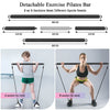 Pilates Bar Kit with 4 Resistance Bands, Portable Pilates Bar for Home Gym Workout, Adjustable 3-Section Pilates Stick Bar for Women and Men Full Body Shaping (Black)