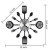 CIGERA 16 Inch Large Kitchen Wall Clocks with Spoons and Forks,Great Home Decor and Nice Gifts,Black