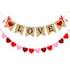 2 Pack Love Burlap Heart Felt Banner for Valentines Day Decorations-| No DIY | Valentines Day Decor | Valentine's Day Mantle Decor | Heart Garland for Valentines Day Decorations