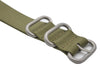 ArtStyle Watch Band with Colorful Nylon Material Strap and Heavy Duty Brushed Buckle (ArmyGreen, 18mm)