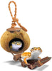 SunGrow Leopard Gecko Coconut Husk Hut with Ladder, with Shell Opening, Cave Habitat with Hanging Loop, 1 Pc per Pack