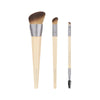 EcoTools New Natural Conceal, Enhance, & Sculpt Trio, Makeup Brushes For Foundation, Concealer, & Brows, Dense, Synthetic Bristles For Sculpting Face, Vegan & Cruelty-Free, 3 Piece Set