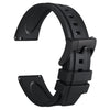 WOCCI 22mm Hevea Watch Band, FKM Rubber (Not Silicone), Quick Release Replacement Strap for Men, Black Buckle (Black)