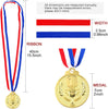 Swpeet 3PCS Award Metal Kids Winner Medals, Gold Silver and Bronze Medals with Trophy Pattern 1st 2nd 3rd Prizes for Sports, Competitions, Party