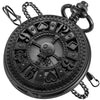 Alwesam Poker Hollow Case Quartz Pocket Watch Arabic Numerals Best Gifts for Birsthdays(Black)