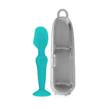 Dr. Talbot's Diaper Cream Brush for Babies - Diaper Rash Cream Applicator with Suction Base and Hygienic Case-CONVENIENT DESIGN - Mini Size - Aqua Blue