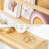 BAM + Crew Montessori Bookshelf, Set of 3, Nursery Book Shelves for Toys, Books and Decor, Bookshelves for Kids Bedroom and Bathroom, Natural Wood, Floating Wall Bookshelves