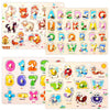 Wooden Peg Puzzles Set for Toddlers 3 4 Years Old, Alphabet ABC, Numbers and Farm Animals Learning Puzzles Board for Kids, Preschool Educational Pegged Puzzles Activity Toys Gift for Boys Girls