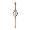 Fossil Women's Original Boyfriend Quartz Stainless Steel and Leather Chronograph Watch, Color: Silver (Model: ES3625)