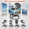 Hot Mom Baby Stroller 360 Rotation Function,Baby Carriage Pu Leather Pushchair Pram 2020 (F023-dark Grey)