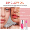 Plumping Lip Oil, Hydrating Lip Gloss Tinted Lip Balm Lip Care Transparent Toot Lip Oil, Long Lasting Nourishing Lip Glow Oil Non-sticky Big Brush Shine Moisturizing Primer Lip Tint (015# Cherry)