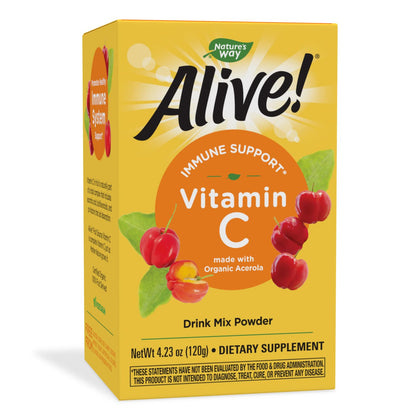 Nature's Way Alive! Vitamin C Powder Drink Mix from Organic Acerola, 4.23 oz.