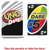 Mattel Games UNO Dare Card Game for Family Night Featuring Challenging and Silly Dares from 3 Different Categories