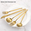 Matte Gold Silverware Set, VANVRO 20-Piece Stainless Steel Flatware Set, Satin Finish tableware Cutlery Set, Service for 4, Home and Restaurant, Dishwasher Safe