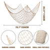 2 Pack Fish Net Decorations for Party,Natural Cotton Hawaiian Party Fishing Net Decorative, Nautical Themed Cotton Fishnet Pirate Party Decor