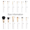 Z'OREYA Travel Makeup Brush Set White 12pcs Makeup Brushes Premium Synthetic Hair Professional Foundation Powder Contour Blush Cosmetic Eye Brush Sets With Holder