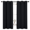 NICETOWN Halloween Pitch Black Solid Thermal Insulated Grommet Blackout Curtains/Drapes for Bedroom Window (2 Panels, 42 inches Wide by 63 inches Long, Black)