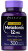 Carlyle Melatonin 12 mg Fast Dissolve 300 Tablets | Drug Free | Natural Berry Flavor | Vegetarian, Non-GMO, Gluten Free