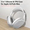 Silicone Case Cover for AirPods Max Headphones, Clear Soft TPU Ear Cups Cover/Ear Pad Case Cover/Headband Cover for AirPods Max, Transparent Accessories Silicone Protector for Apple AirPods Max, White