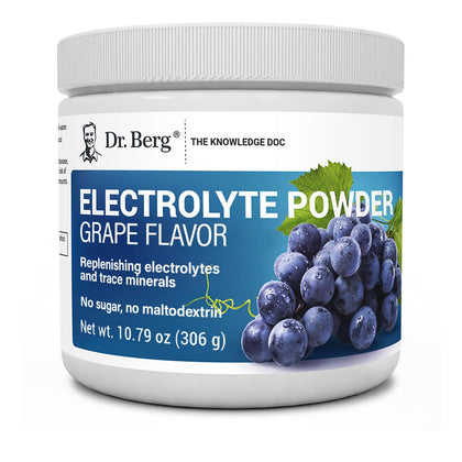 Dr. Berg Hydration Keto Electrolyte Powder - Enhanced w/ 1,000mg of Potassium & Real Pink Himalayan Salt (NOT Table Salt) - Grape Flavor Hydration Drink Mix Supplement - 50 Servings