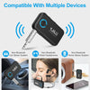 1Mii Bluetooth 5.0 Music Receiver for Car/Home Stereo, Aux Bluetooth Adapter for Car with Volume Control Supports Hands Free Calls, 16H Battery Life