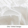 JELLYMONI White Duvet Cover Queen Size - 3PCS Microfiber Boho Striped Tufted Textured Duvet Cover with Corner Ties & Zipper Closure