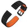 Anbeer Leather Watch Band for Men and Women,18mm Quick Release Premium Replacement Watch Strap Black&Orange