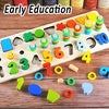 CozyBomb Wooden Number Puzzle Sorting Montessori Toys for 1 Year Old Toddlers - Shape Sorter Counting Game for age 3 4 5 year olds - Preschool Education Math Stacking Block Learning Wood Chunky Jigsaw