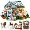 CUTEBEE Dollhouse Miniature with Furniture, DIY Dollhouse Kit Plus Dust Proof and Music Movement, 1:24 Scale Creative Room for Valentine's Day Gift Idea (Rose Garden Tea House)