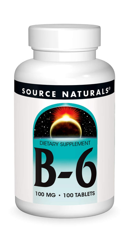 Source Naturals Vitamin B-6 100mg, Immune System Support, 100 Tablets