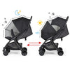 Beberoad Love Universal Stroller Sunshade and Mosquito Net, 2-in-1 UV Protection Tent Cover with 2-Way Zipper for Stroller (Black)