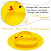 Linowos Silicone Divided Toddler Plates, Portable Non Slip Suction Plates for Children Babies and Kids BPA Free Baby Dinner Plate (Duck-Yellow) 1