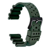 WOCCI 18mm Ventilated Watch Band for Men, FKM Rubber, Black Buckle (Army Green)