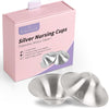 Boboduck The Original Silver Nursing Cups - Nipple Shields for Nursing Newborn, Newborn Breastfeeding Essentials Must Haves for Soothe and Protect Your Nursing Nipples - 925 Silver (Regular Size)