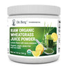 dr. berg usda certified organic green powder superfood (60 servings) - made with raw wheatgrass powder, chlorophyll, trace minerals & natural enzymes - non-gmo green superfood powder - lemon flavor