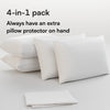 Niagara 4 Pack of Pillow Protectors with Zipper, Queen Size, Effective Dust Protection, Quiet, Stay in Place Pillow Covers, Breathable Case for Pillow Lifespan Extention (20x30 Inches)