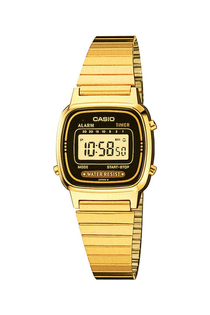 Casio Women's Vintage LA670WGA-1DF Daily Alarm Digital Gold-tone Watch