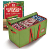 Holiday Cheer Premium Christmas Ornament Storage - Christmas Storage Container Perfect for Holiday Decorations and Ornament Storage Box - Fits 128 Holiday Ornaments - Tear-Proof Fabric