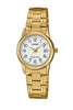 Casio #LTP-V002G-7B2 Women's Analog Gold Tone White Easy Reader Dial Date Watch