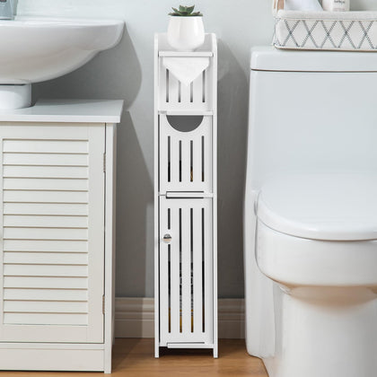 AOJEZOR Bathroom Furniture Sets: Small Bathroom Storage Cabinet Great for Toilet Paper Holder,Toilet Paper Cabinet for Small Spaces,White Bathroom Organizer