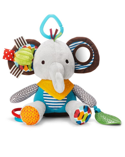 Skip Hop Bandana Buddies Baby Activity and Teething Toy with Multi-Sensory Rattle and Textures, Elephant